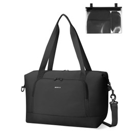 ECOHUB Ryanair Hand Luggage Bag 40 x 20 x 25, 20 L Foldable Small Travel Bag Hand Luggage for Airplane, Recycled Travel Bag with Removable Wet Bag, Ryan Air Bag 40 x 20 x 25 cm, black