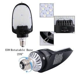 WAHADI 2 Pack115W 95W 75W Adjustable Bulb LED Shoebox Light Retrofit Kits 5000K E39 Rotatable Mogul Outdoor Security Corn Bulbs for Parking Lot, Canopy, Tennis Court Lighting, UL Listed