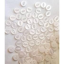 Bonnin® Round Fish Eye Buttons 2 Hole Baby Resin Buttons for Sewing Knitting Embellishments Sewing Crafting DIY Handmade and Accessories (Pack of 20) (Opaque, 11MM)