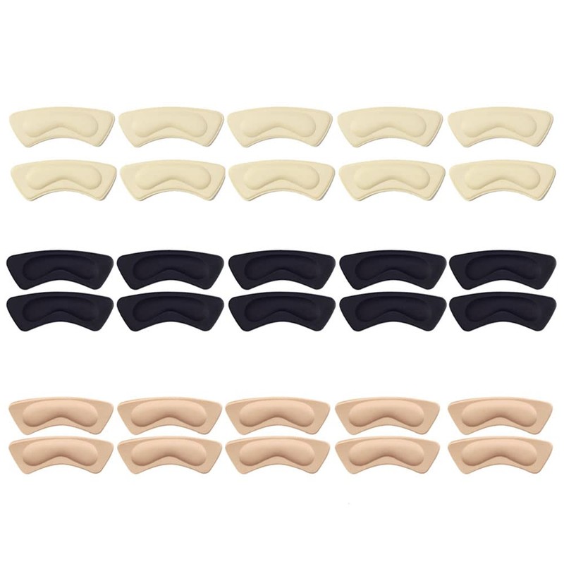 Natiform 3 Colors 15 Pairs 30 Pack Anti-Blocking Heel Pads