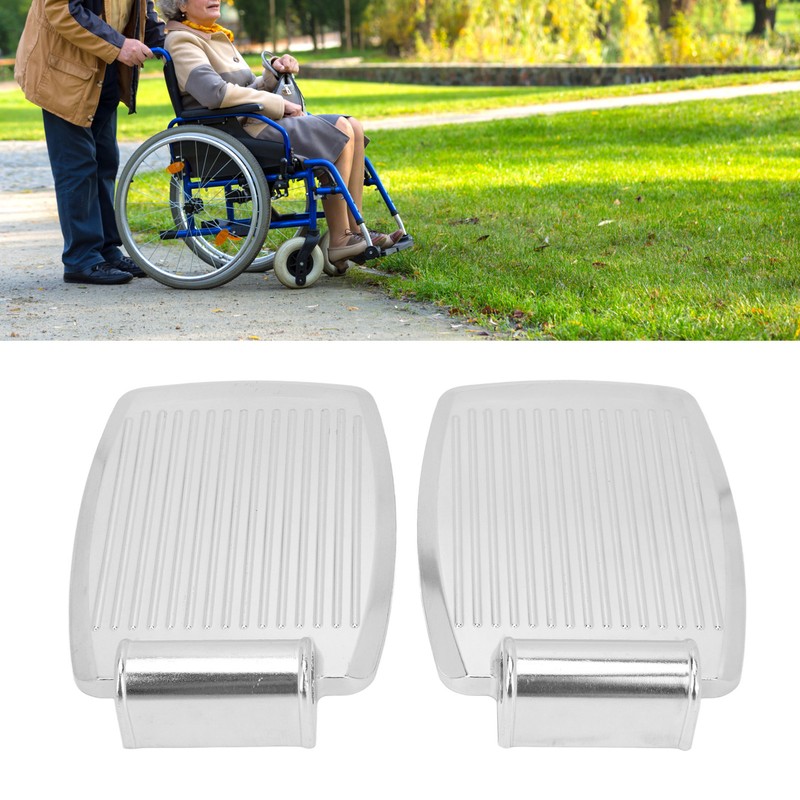 2pcs Wheelchair Footrests Aluminum Alloy Replacement Wheelchair Footplate Pedal Accessory