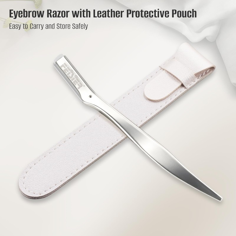 FEISIER Metal Eyebrow Razor, Professional Facial Razors for Women &