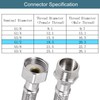 uxcell 20 Inch Long Faucet Supply Line Connector, 4pcs G1/2