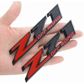 Tomilia 2pcs 5"" Z71 Off-Road Rear Trunk Emblems Door Side Sport Badge Replacement for Chevy (Black Red), EI-SilveCutom#2