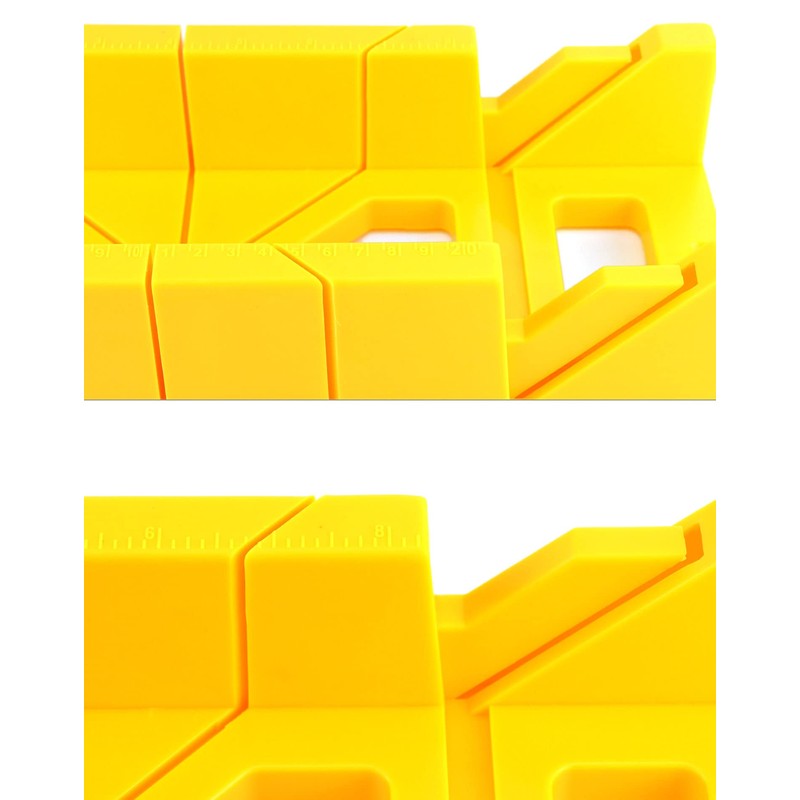 QWORK 12-Inch High Impact Plastic Miter Box with Versatile Cutting