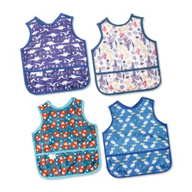 Joyo roy Baby Bib for Boys 4Pack Waterproof Bibs Baby Bibs for Weaning Bibs for Toddlers 12-24 Months long sleeve bib waterproof bibs for babies sleeved bib toddler bib