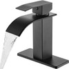 Black Waterfall Bathroom Faucet for Wash Basins – Short Deck-Mounted