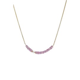 Purple Lavender Sapphire Gemstone Bar Necklace- Genuine Sapphire Diamond Gemstones- Unique- Mother's Day- Graduation Gift Idea