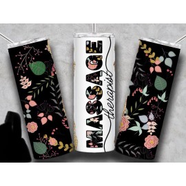 Unbranded Massage Therapy Design Stainless Steel  Skinny 20oz Tumbler Lid