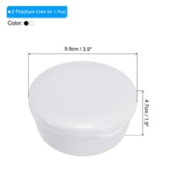 PATIKIL Travel Soap Container, 2 Pack Round Soap Holder Portable Soap Case Box with Leakproof Lid for Traveling, Bathroom, Gym Shower, White Black