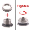 DERNORD 1" Female Bulkhead Water Tank Connector Stainless Steel Bulkhead