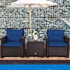 Tangkula 3 Pieces Patio Furniture Set, PE Rattan Wicker 3