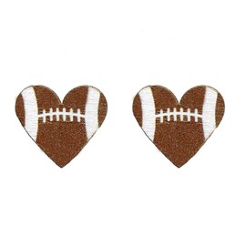 Baseball Earrings For Women Heart Shaped Sports Softball Studs Earrings Player Sports Fan Jewelry (Brown Heart)