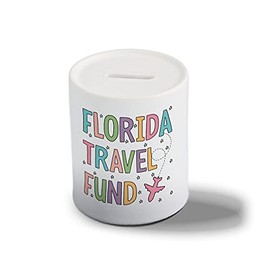 Father Fox - Florida Travel Fund - Orlando Holiday, Money Box Gift, Piggy Bank, Ceramic