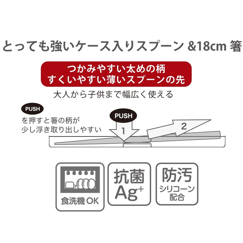 Iwasaki Industry Plastic Spoon and Chopsticks Set, 7.1 inches (18
