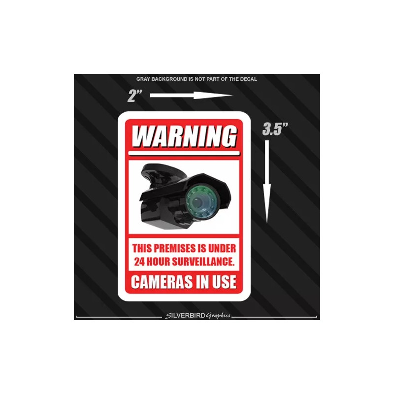 Silverbird Graphics 4 pack Security Camera Sticker Surveillance System CCTV