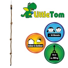 LittleTom Children's Climbing Rope 195 x 2.5 cm Outdoor Climbing Rope Knot Rope Natural