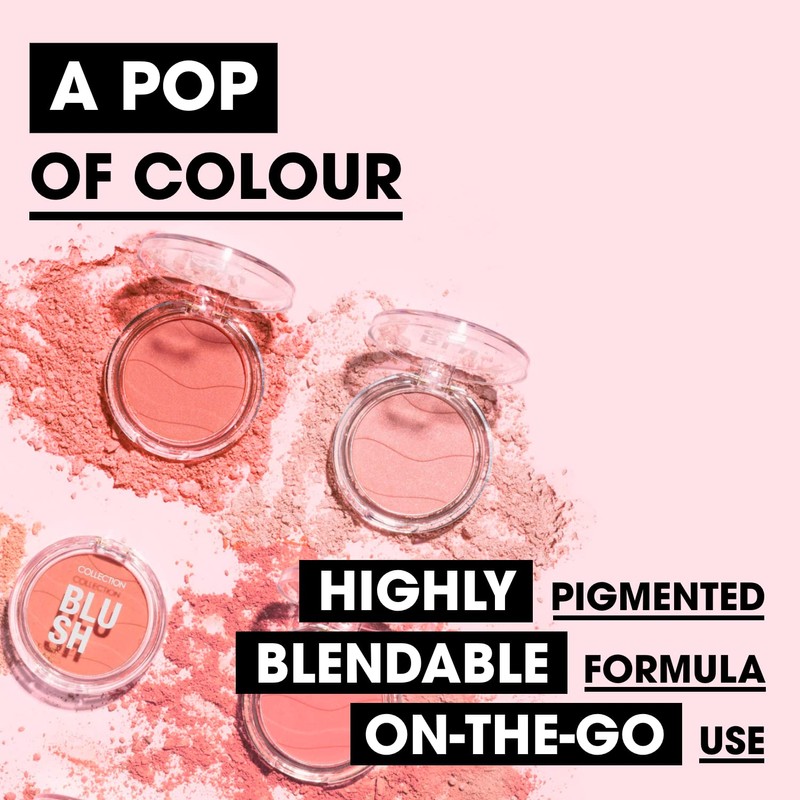 Collection Collection Cosmetics Soft Glow Blusher, Blusher Powder, 4g, Peach
