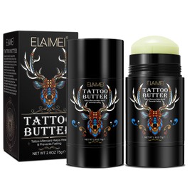 Tattoo Cream Tattoo Butter, Tattoo Aftercare Balm Cream for Moisture, Fresh Tattoo Colours, Tattoo Aftercare Butter, Natural Vegan Tattoo Care Cream Balm - 2.6 oz (2 Pieces)