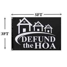 Masquita DEFUND THE HOA Flags 3x5FT Indoor Outdoor Vivid Color Double-Stitched Edges and Flags with Two Brass Grommets. (3x5ft)