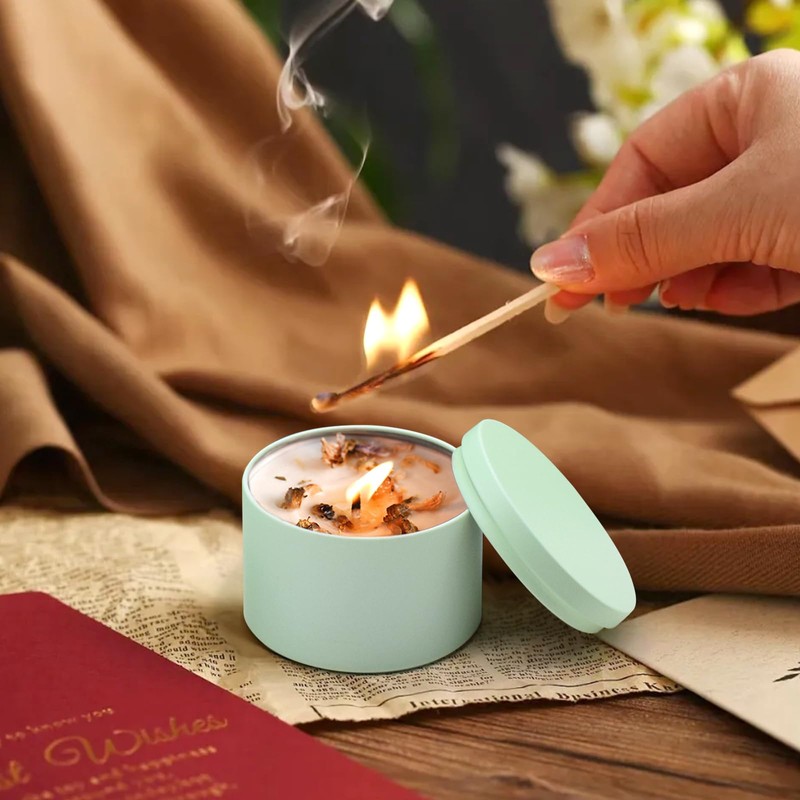 YJHSS 24-Pack 8oz Candle Tins with Lids, Metal Candle Jars