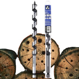 SOMADA 1/2-Inch x 8-Inch Auger Drill Bit for Wood, Quick Change Hex Shank 3/8-Inch One Piece, Ship Auger Long Drill Bit for Soft and Hard Wood, Plastic, Drywall and Composite Materials