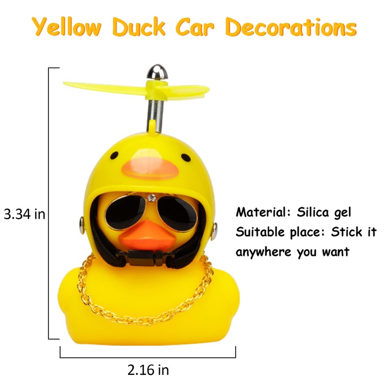 wonuu Rubber Duck Car Decorations Cute Yellow Duck Car Dashboard
