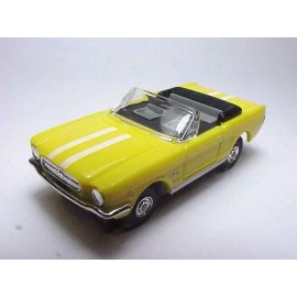 MODEL MOTORNG YELLOW MUSTANG  CONVERTIBLE HO SLOT CAR BODY W/WHITE STRIPES. NEW.