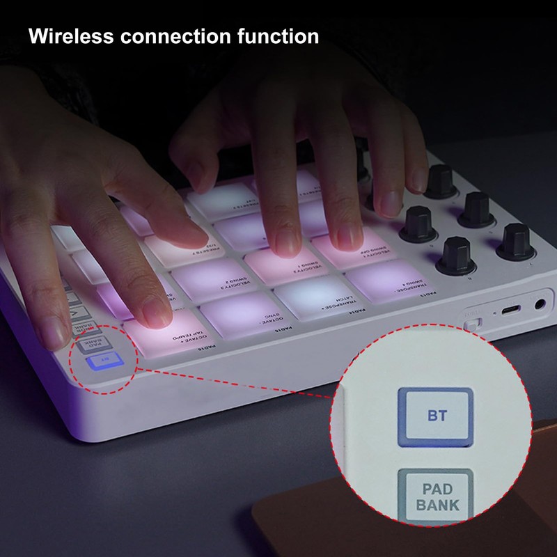 MIDI Pad Controller, Beat Maker Machine with 16 RGB Backlit