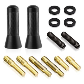 2 Car Short Antennas, 3.5 cm Car Mute Antenna, Mini Short Antenna for Car Antenna, Universal Short Rod Car Antenna Made of Carbon Fibre and Aluminium Alloy, Weatherproof, Robust, Easy to Assemble,