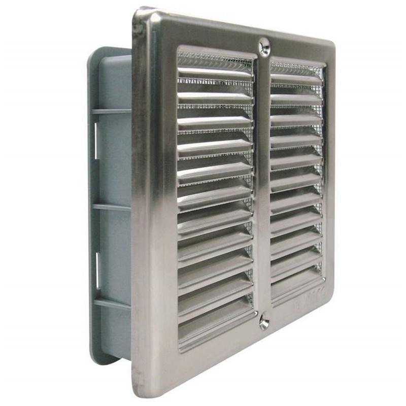 Stainless Steel Ventilation Grille 200 x 200 mm with Slats
