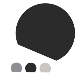 CICIBELLA Cutting Board, Black, Semicircle, Large, Rubber, Round, Dishwasher Safe, Round Cutting Board, Multifunctional, Thin, Space Saving, Black, L Size (13.8 x 11.4 inches (35 x 29 cm)