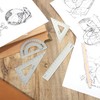 4pcs Tools Student Rulers Set Metal Protractor Set Triangular Geometry