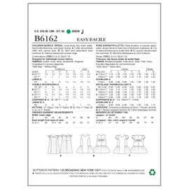 Butterick Patterns B6162CL0 Childrens's/Girls' Dress Sewing Template, CL (6-7-8)