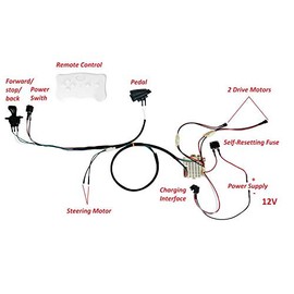 Kids Electric Ride On Car 12V DIY Modified Wires Harness Remote Control Circuit Borad Switch, Children Powered Ride On Car Accessories