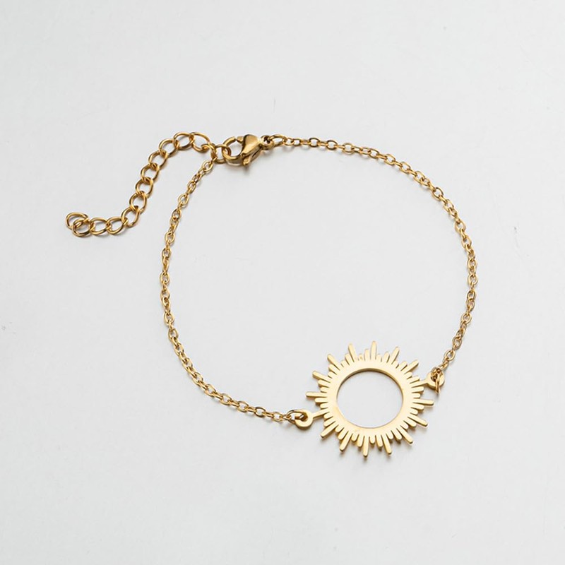 MYANAIL Stainless Steel Sun Bracelet Jewelry Sunshine Circle Chain Bracelet