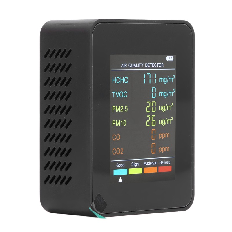 Air Quality Monitor Portable LCD Backlight Screen CO2 TVOC HCHO
