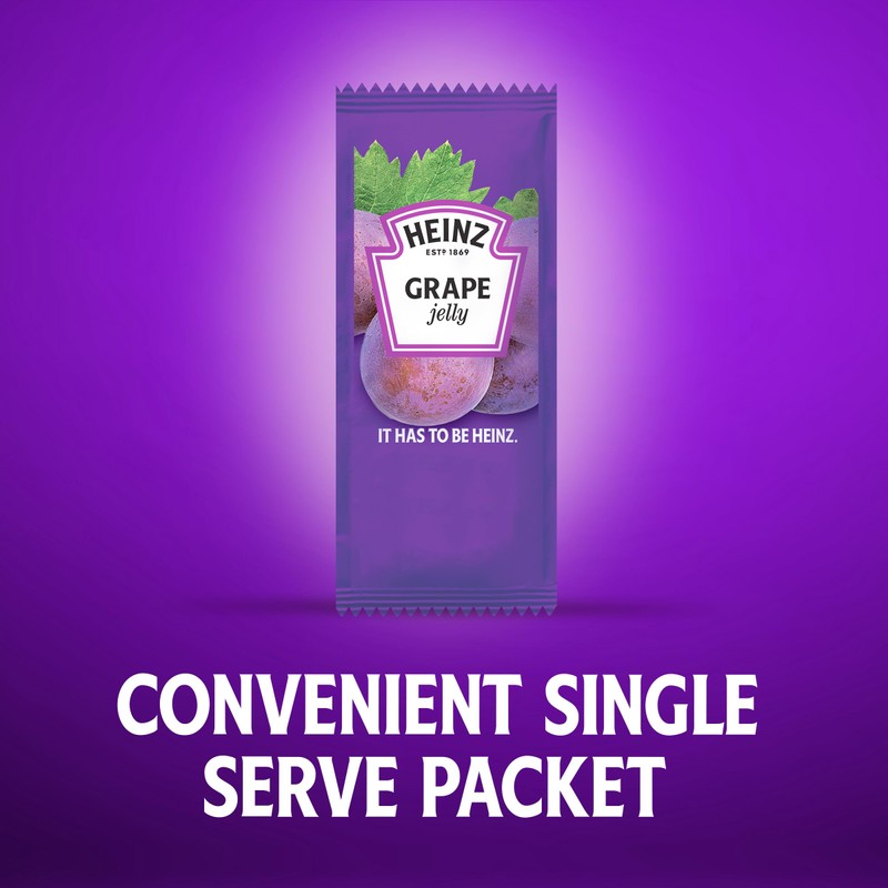 Heinz Grape Jelly Single Serve Packet (0.5 oz Packets, Pack