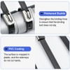 Black Metal Cable Ties, Heavy Duty Self-Locking Stainless Steel Zip