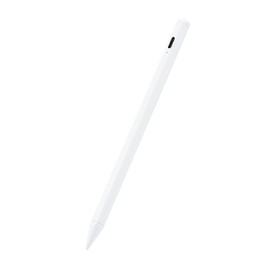 Elecom Touch Pen 【 iPad Exclusive 】 Palm Rejection Compatible Magnetic Adsorption USB-C Charging No Pairing Required Includes 2 Replacement Nibs White P-TPACSTAP05WH