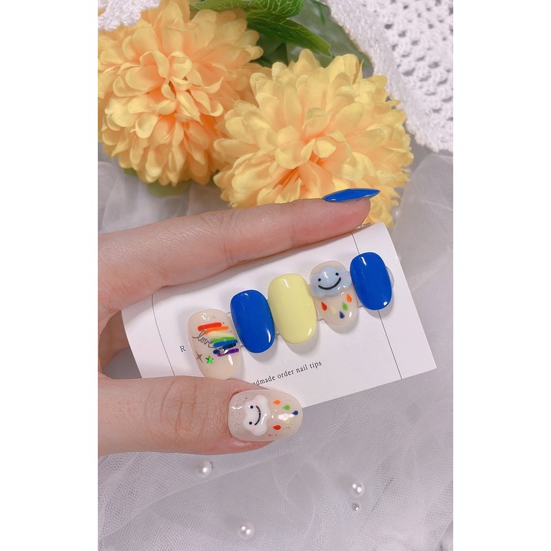 Handmade Nail - Sosom;Five Colors - Short Square / 수제네일