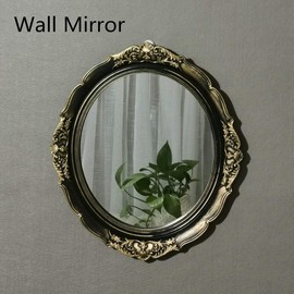 Yamfurga Decorative Mirrors Tray, Hanging Wall Mirror, Vintage Multi-Functional Display Tray, Jewelry Trays, Vanity Trays, Serving Trays,13" W x 15" L, Golden Black