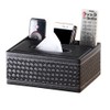PU Leather Rectangular Remote Control Tissue Box Organizer Tissue Box