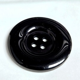 MajorCrafts 4pcs 50mm Black 4 Holes (Wide Edge) Round Large Resin Sewing Buttons Arts and Crafts Embellishments