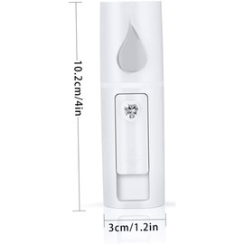 Nano Facial Mister Mist Vaporizador Facial Práctico Pulverizador de Niebla para Cuidado de la Piel Maquillaje Extensiones de Pestañas Blanco