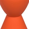 BOWERY HILL Contemporary Plastic Ribbed Round End Table in Orange