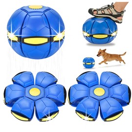 SAVTON Magic Ball, Football Shaped Magic Bouncing Ball,Interactive Pop-Up Transform, Interaction Game with 3 Light for Adults/Dad/Family (Blue x 2)