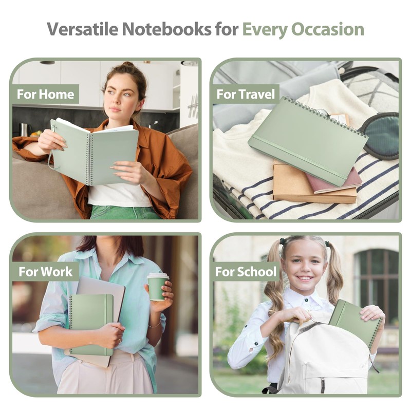 VALOME Journaling Notebooks, A5 Lined Spiral Notebook for Women &