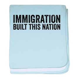 CafePress Immigration Built This Nation Resist Anti Trump Ba Baby Blanket, Super Soft Newborn Swaddle