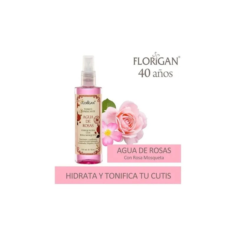 Tónico Refrescante Agua De Rosas 250ml. 2 Piezas Florigan